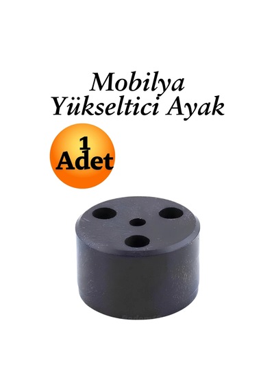 Capsule 3.7 Cm Siyah Mobilya Ayak Yükseltici Baza Ayağı Koltuk Kanepe Altı Puf Ayakları Çap: 6 Cm Siyah Siyah