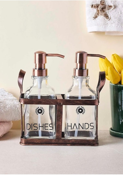 Rame Sıvı Sabunluk Seti - Retro Görünümlü - 2x500 Ml Çok Renkli