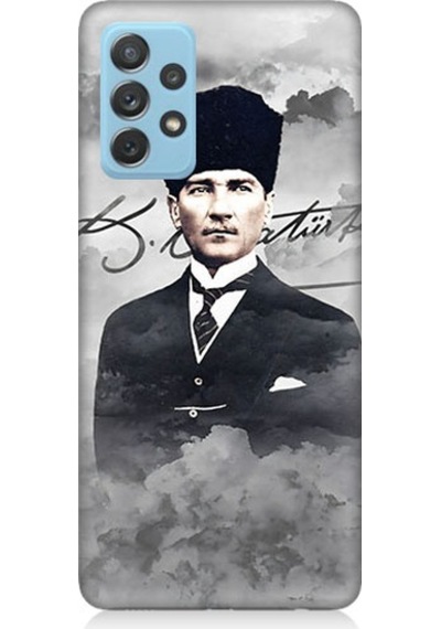 Samsung Galaxy A52 Uyumlu Atatürk Portresi Desenli Silikon Kılıf