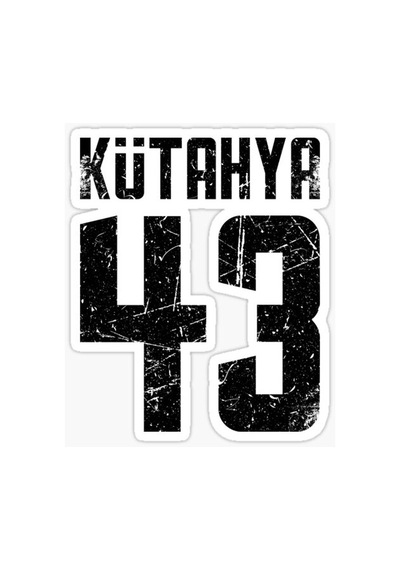 43 KÜTAHYA Sticker Yapıştırma Oto Etiket 17cm