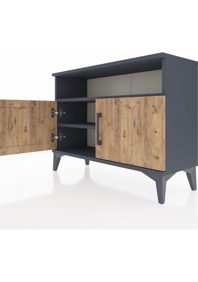 Arges Şifonyer 2 Raflı 2 Kapaklı 88x30x64 Antrasit-çam Antrasit