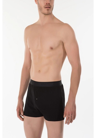 Kom Matt 2 Li Erkek Boxer Siyah