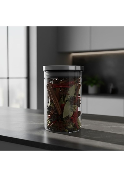 450ml Vakumlu Metal Kapaklı Borosilikat Cam Kavanoz 8.5cm 12cm 1 Adet Şeffaf