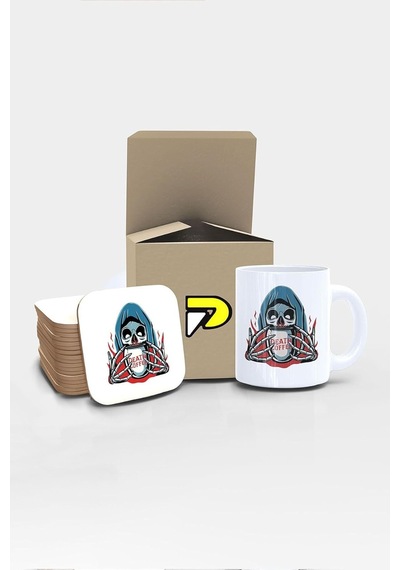 Coffee Tasarımlı Baskılı Kupa Bardak Seti Eğlenceli Özel Hediye Mug Çok Renkli