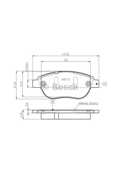 BOSCH 986495225 Fren Balatası Ön 500 07- Linea 07- Doblo 01- / 207 06- 307 00- 1007 05- / Xsara 97- C3 I 02- C4 04-