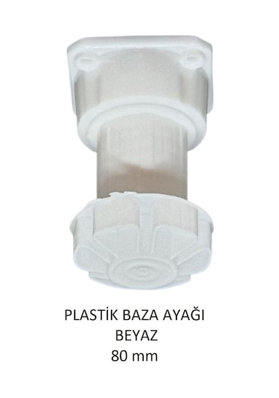 Plastik Baza Ayağı, Beyaz, 8 Cm Beyaz