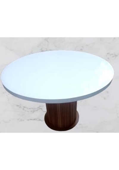 Masa Anıt Model Parlak Beyaz Lake Ceviz Boya Kayın 120cm Kutu Sevk El Yapım
