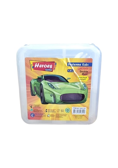 Heroes Double Maxi Beslenme Kabı Ern-329-şeffaf Araba Çok Renkli