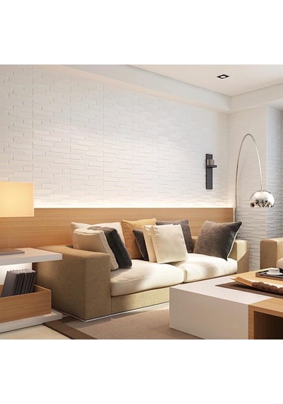 Nw55 Beyaz Opak Kendinden Yapışkanlı Duvar Paneli 3D Duvar Kağıdı N11.1574