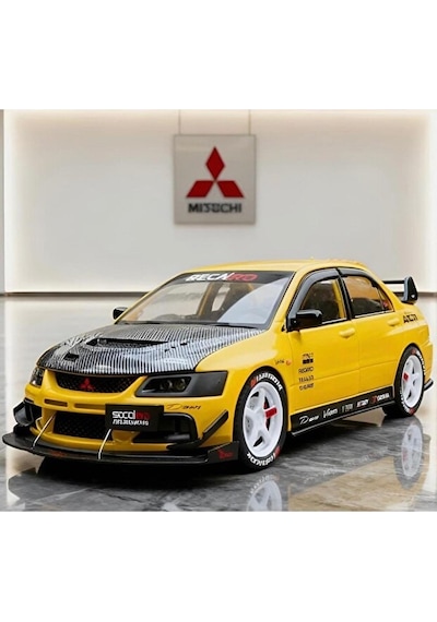 Hobbiez World Mitsubishi Lancer Evolution Sarı 1/24 Model Araba
