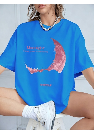 Noıssey Urban Pop Graphic Kadın Tişört Koleksiyonukod 5089 Bebe Mavi