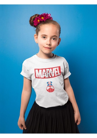 Sevbano Unisex Spider-man Baskılı Marvel Örümcek Adam Çizgi Film Çocuk Ti Beyaz