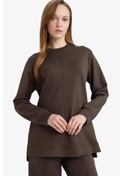 Defacto Regular Fit Bisiklet Yaka Uzun Kollu Tunik F5117ax26spkh227 Haki-kh227