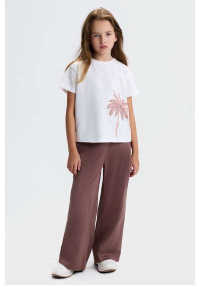 Xo Kids Kız Çocuk 3lü Alt Üst Kombin Takmı 8-14 Yaş Set0505 Kahverengi