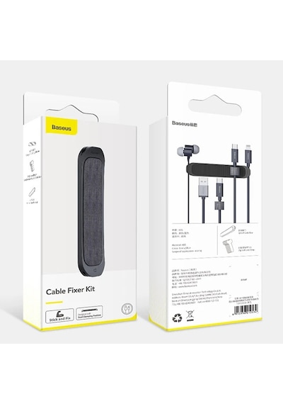 Baseus Cable Fixer Kit Kablo Organizatör Tutucu Ve Ayrıştıcı- 5775 Siyah