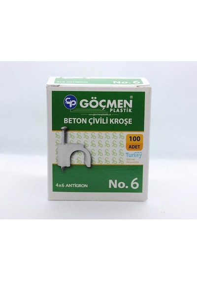 Göçmen Plastik Beton Çivili Kroşe No.6 100 Adet