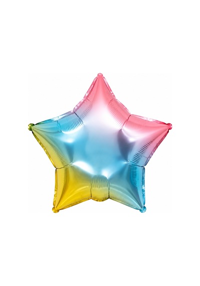 Folyo Balon Yıldız Rainbow 18 İnç 45 Cm Renkli Doğum Günü Parti Kutlama Süsleme Dekor Balonu Çok Renkli