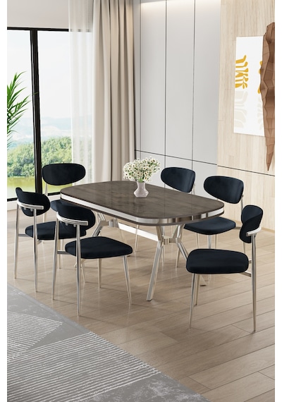 Canisa Olya Serisi 90x168 Lak Panel Antrasit İroni Masa Takımı Krom Ayaklı 6 Antrasit Sandalye Antrasit İroni Masa Antrasit Sandalye Canisa Olya Serisi 90x168 Lak Panel Antrasit İroni Masa Takımı Krom Ayaklı 6 Antrasit Sandalye Antrasit İroni Masa Antrasit Sandalye