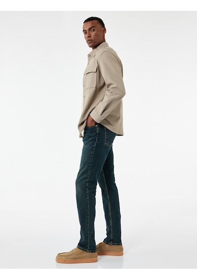 Koton Pamuklu Normal Bel Slim Fit Jean Pantolon - Brad Jean Petrol 7wam40003nd