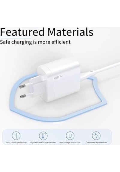 Hp-c30 35 Watt Gan Şarj Adaptörü 2-port Charger Hızlı Şarj Adaptörü 100 Cm Kablo Dual-port Charger Qc 3.0