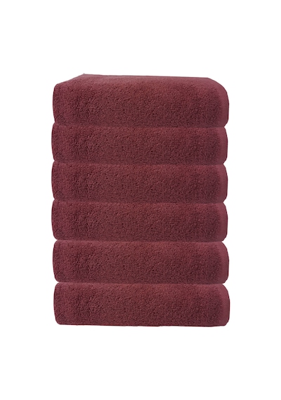 6 Lı Premium %100 Pamuklu Kuaför & Berber Saç Havlusu 50x90 Cm Bordo