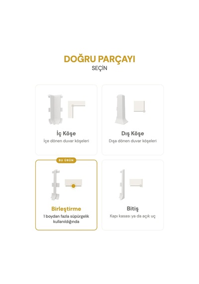 Vilo Süpürgelik Birleştirme Aparatı 2 Adet Linela 413 Açık Gri Uyumlu