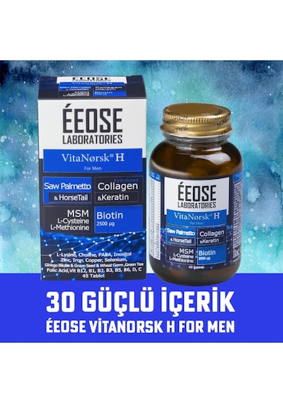 Vitanorsk H For Men Saç Dökülmesine Karşı. 45 Tablet