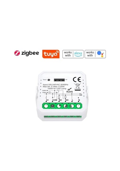 Tuya Mini Zigbee Kuru Kontak Röle Tuya, Smart Life, Home Assistant, Zigbee2mqtt Uyumlu