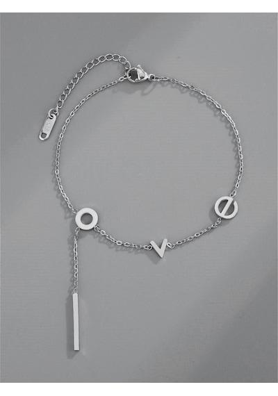 Gümüş Renk Love Kolye 946 Çok Renkli