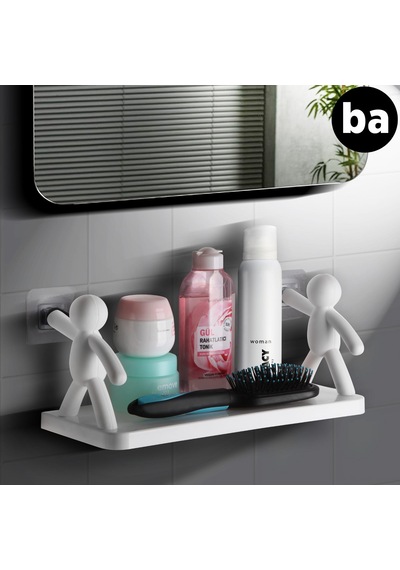 Herkül Raf Düzenleyici Şampuanlık Sabunluk Banyo Mutfak Organizer Raf-ba027-1 Beyaz