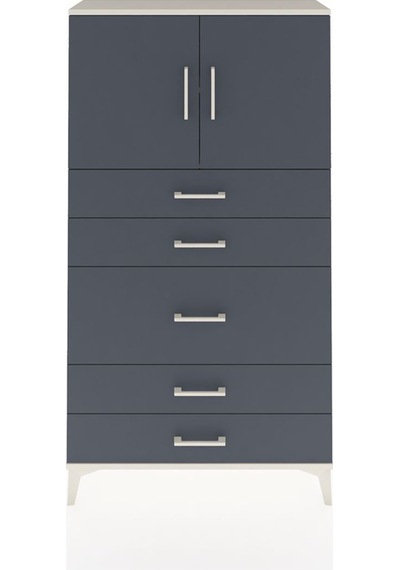 Arges Dolap 2 Raflı 5 Çekmeceli 2 Kapaklı 88x30x163 Aytaşı-antrasit Aytası