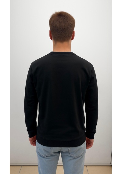 Axxel Erkek Siyah Sweatshirt-w1083 Siyah 2 İplik Şardonsuz