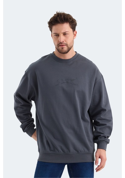 Slazenger Vadık 2li Set Erkek Koyu Gri - Yeşil Sweatshirt Koyu Gri - Yeşil