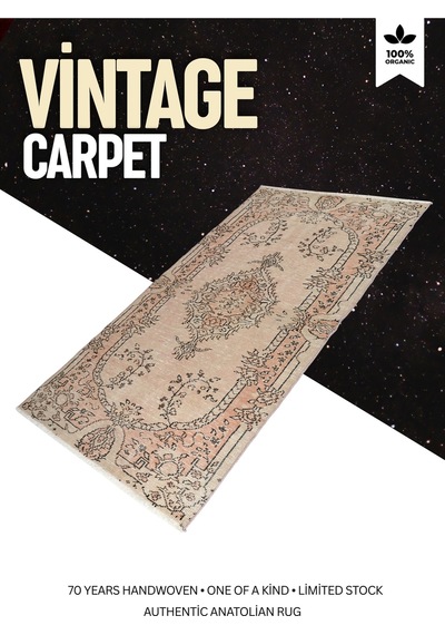 Modern Bohem Stil Vintage Halı Özel Tasarım Koleksiyonu Bej