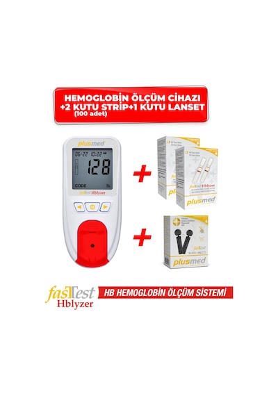 Fasttest Hblyzer Hemoglobin Ölçüm Cihazı 2 kutu strip 1 kutu lanset