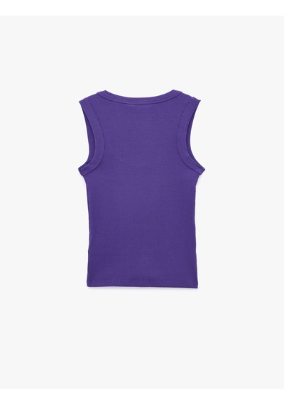 Koton Pamuklu U Yaka Slim Fit Atlet Mor 6sak10269ek