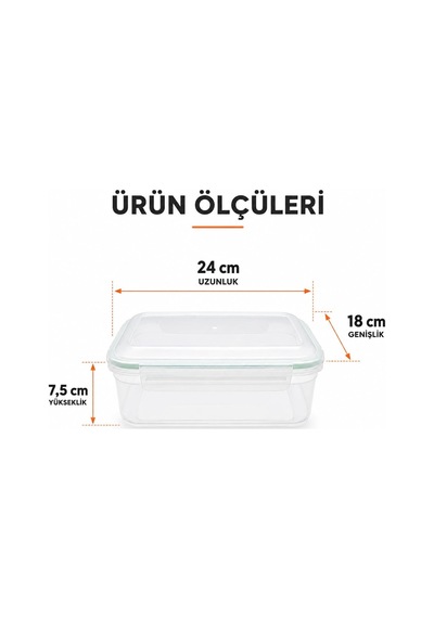 2000 Ml Sızdırmaz Şeffaf Contalı Kilitli Saklama Kabı, Pp Plastik Gıda Saklama Kutusu, Kapaklı Buzdolabı Düzenl Diğer