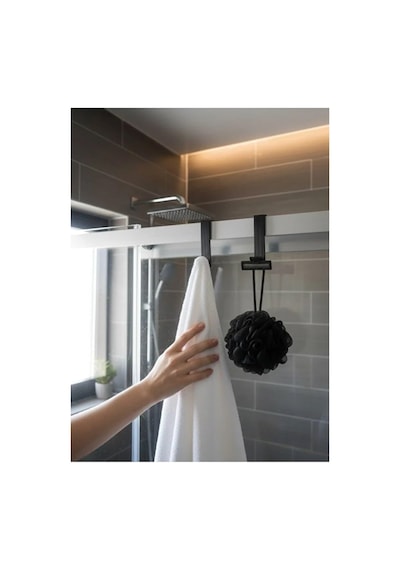 Tekli Banyo Duşakabin Camına Takılan Askılık Duşakabin Havlu Lif Bornoz Askısı Beyaz Cok Renkli