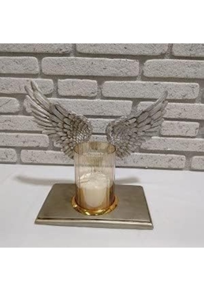 Bergama Melek Kanadı Dekoratif Mumluk Çok Renkli