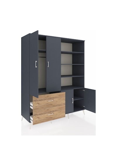 Kronos Gardrop 7 Raflı 2 Çekmeceli Tek Askılı 176x59x221 Antrasit-antrasit/çam Beyaz Kronos Gardrop 7 Raflı 2 Çekmeceli Tek Askılı 176x59x221 Antrasit-antrasit/çam Beyaz