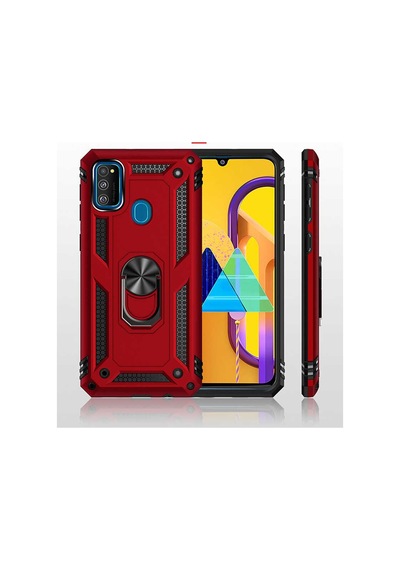 Galaxy M21 Kılıf Zore Vega Kapak Kırmızı