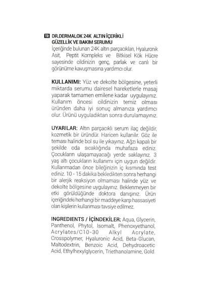 Dr. Dermalok 24K Altın Parçacıklı Serum 30 ML