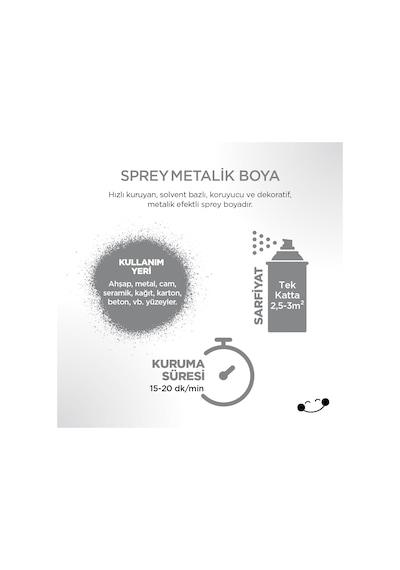 Polisan Metalik Gri Sprey Boya 400 ML