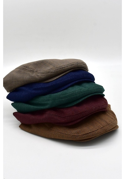 Külah Erkek Dokulu London Kasket Yeşil Flat Cap Şapka - Standart Yeşil