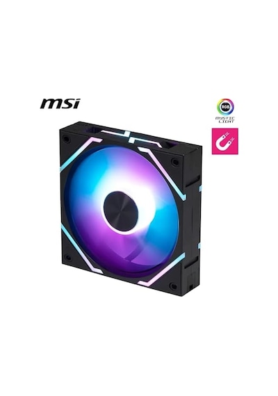 Msı Mpg Ez120 Argb Manyetik Daisy-chain 120mm Argb Kasa Fanı, Siyah, Patentli Manyetik Bağlantı Bloğu