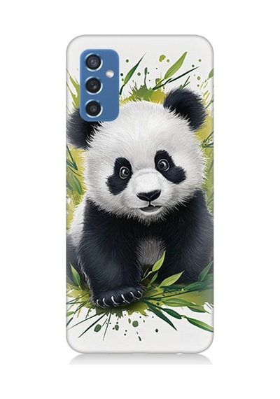 Samsung Galaxy M52 Uyumlu Sevimli Panda Desenli Silikon Kılıf
