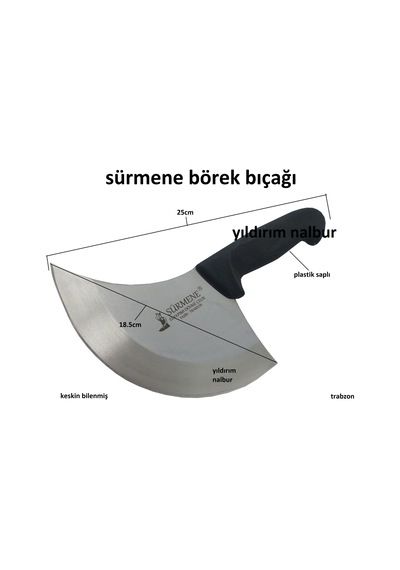 Sürmene Börek Kesme Bıçağı Pide Doğrama Bıçağı Plastik Sap