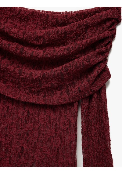 Koton Koton X Sibil Çetinkaya - Uzun Kollu Yarı Transparan Açık Omuz Dantelli Bluz Bordo 6wak80072pk Bordo Koton Koton X Sibil Çetinkaya - Uzun Kollu Yarı Transparan Açık Omuz Dantelli Bluz Bordo 6wak80072pk Bordo