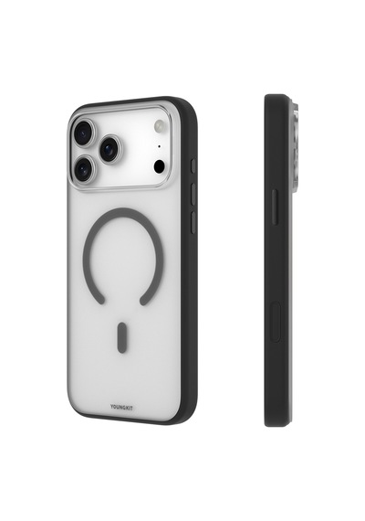 Apple Uyumlu iPhone 17 Pro Kılıf M-safe Şarj Özellikli Youngkit Clear Serisi Kapak Siyah Siyah