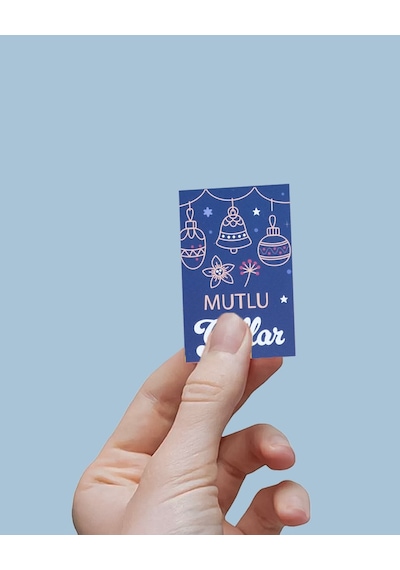 Yılbaşı Mutlu Yıllar Yazılı Hediye Kart Seti, Zil Temalı Paketlem